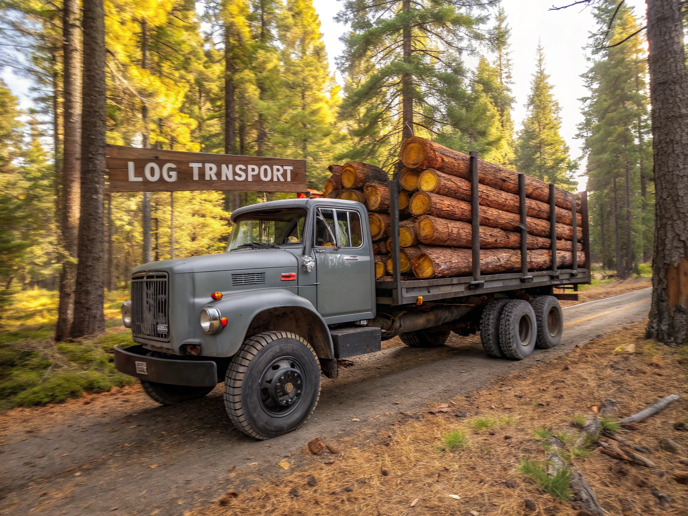 Wengers Firewood dump truck loaded with bulk split wood for delivery